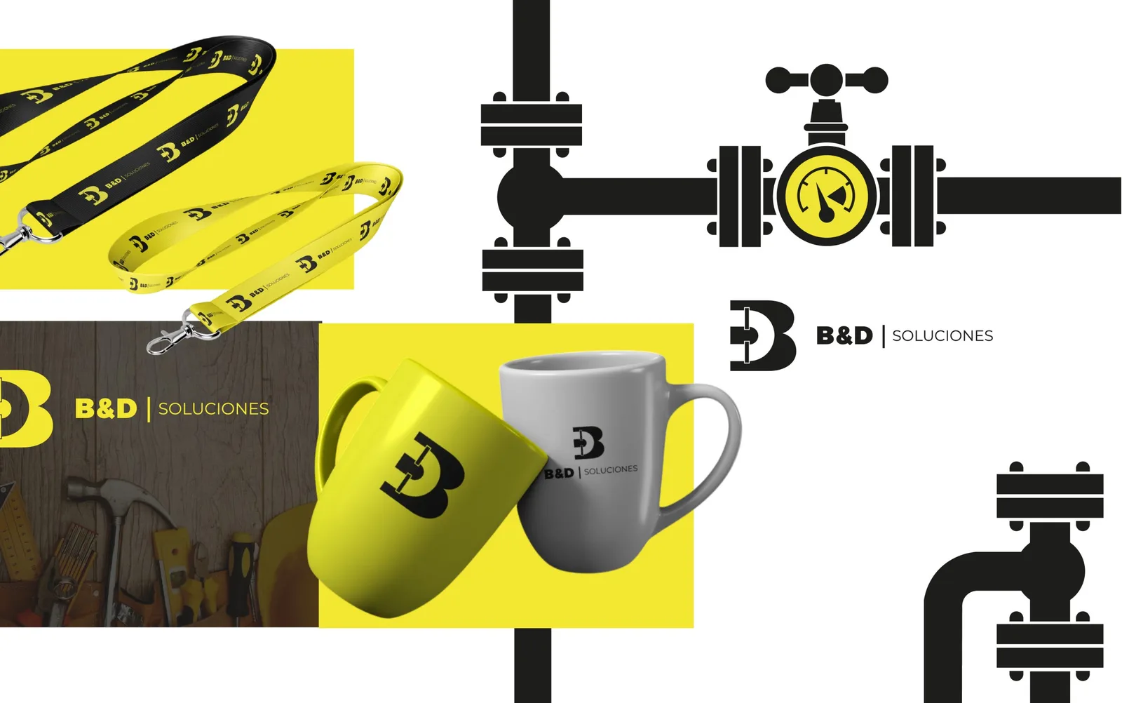 B&D Soluciones — pieza de identidad de marca