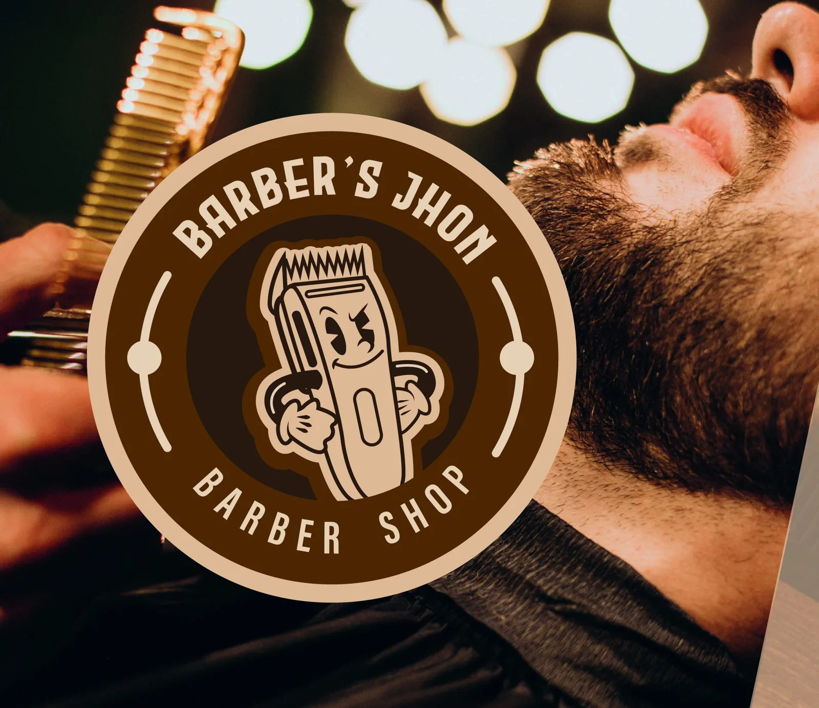 Barber's Jhon — pieza de identidad de marca