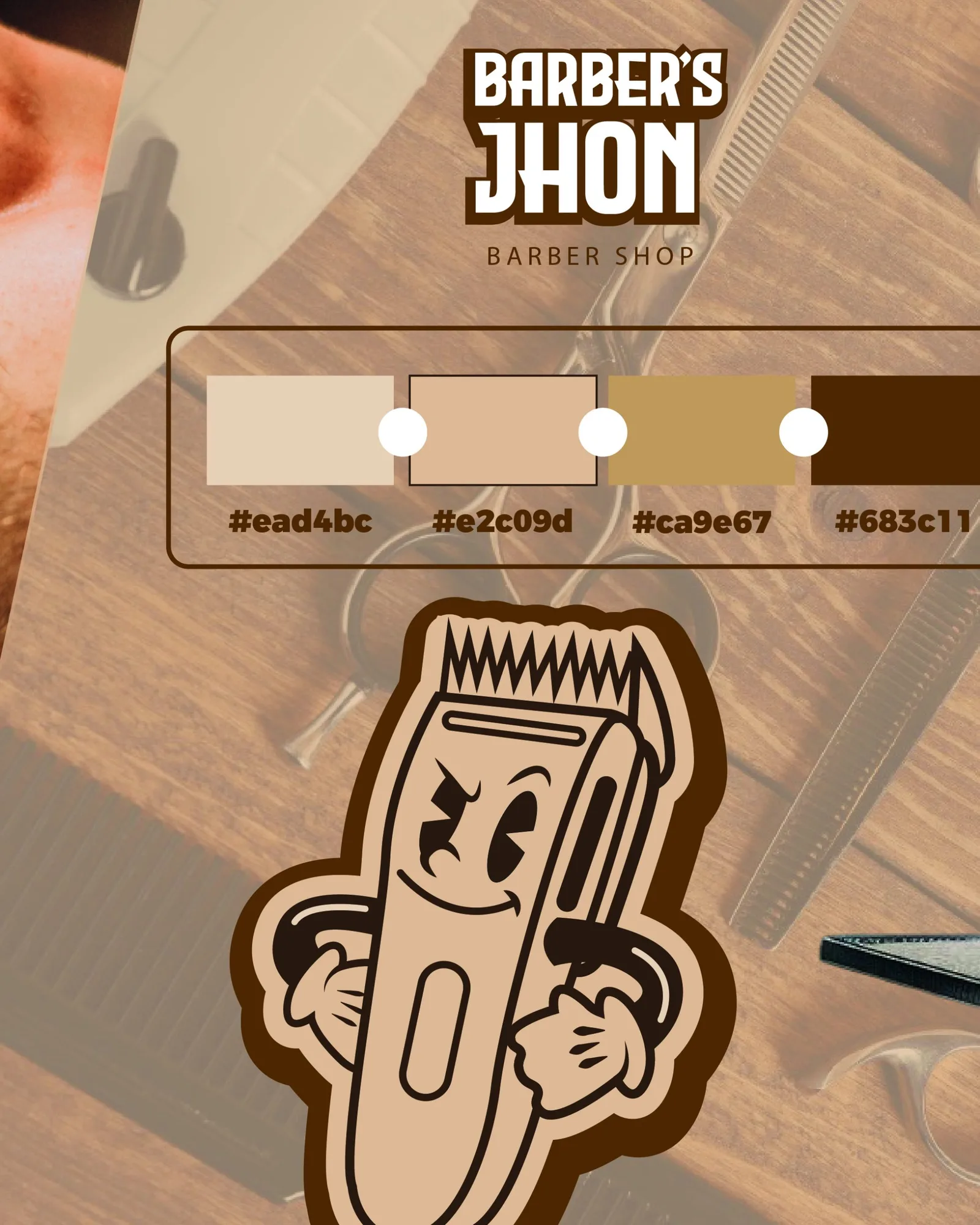 Barber's Jhon — pieza de identidad de marca