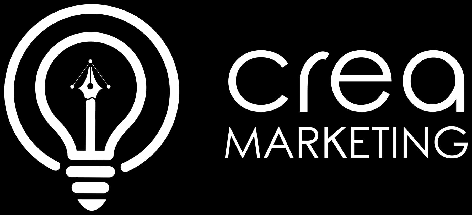 Imagotipo de Crea Marketing en negativo