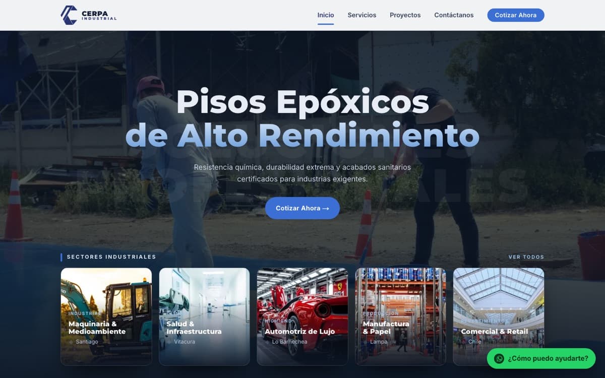 Sitio web de Cerpa Industrial